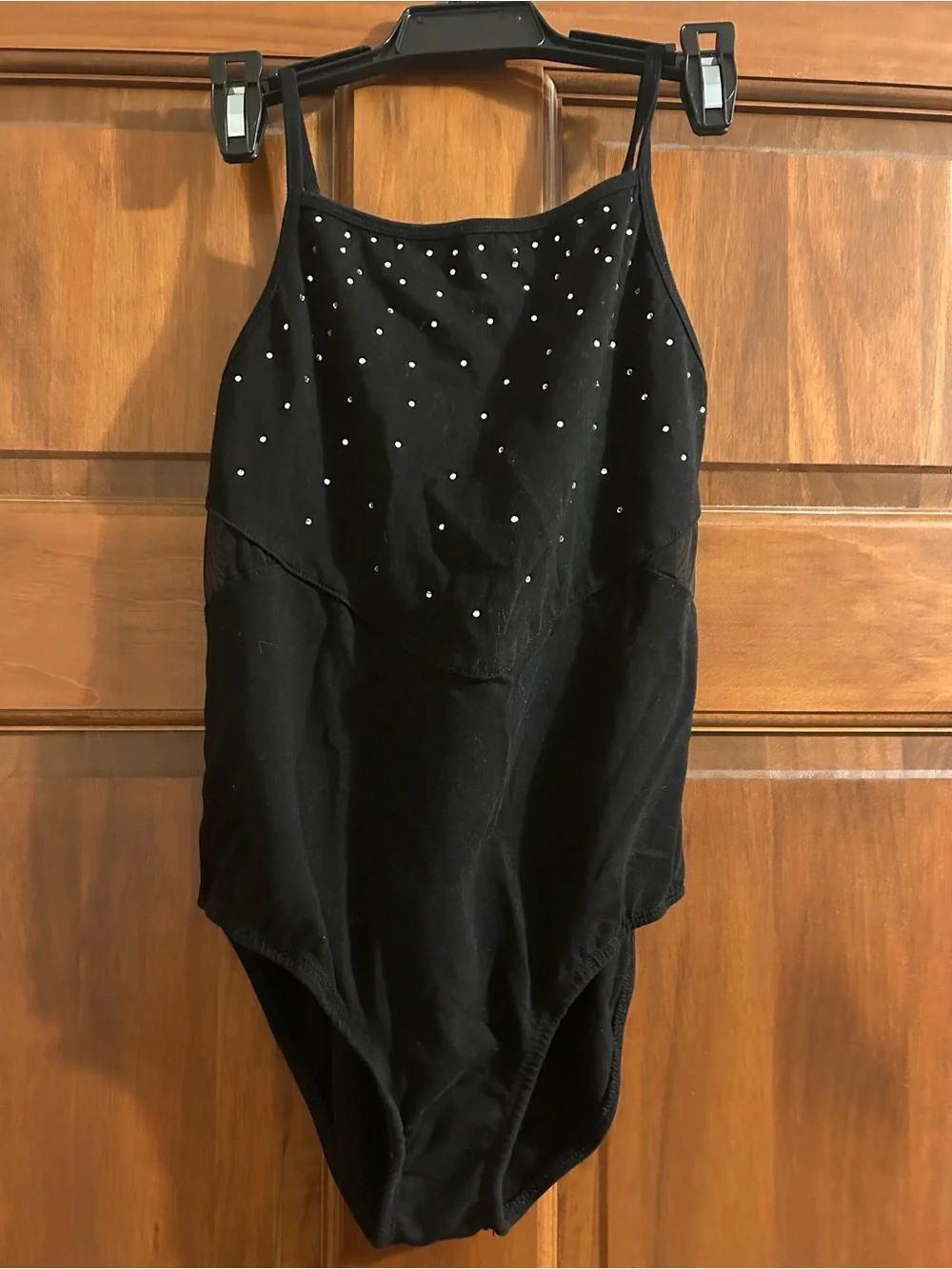 Girls' Black Rhinestone-Accent One-Piece Bodysuit